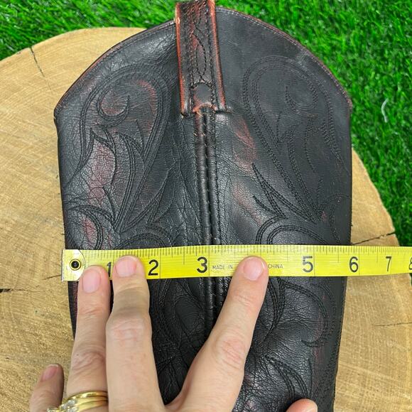 Dan Post Women - Size 8M - Vintage Black Cherry Lizard Cowboy Boots 14045 - Picture 11 of 12